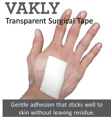 Vakly Clear Transparent Medical Tape [Pack Of Rolls 6] Clear Surgical First Aid Bandage Tape For Wound Dressing Care thumb #8