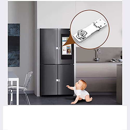 Image of 1pcs Zinc Alloy Hasp Latch Locks, 2.5 Inches, with 2 Keyed Hasp Latches Locking Knob, Drawer Lock Filing Cabinet Lock Closet Lock, Safety Hasp Lock, Black
