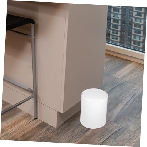 Caneca de basura moderna rectangular con tapa blanca miniatura 6
