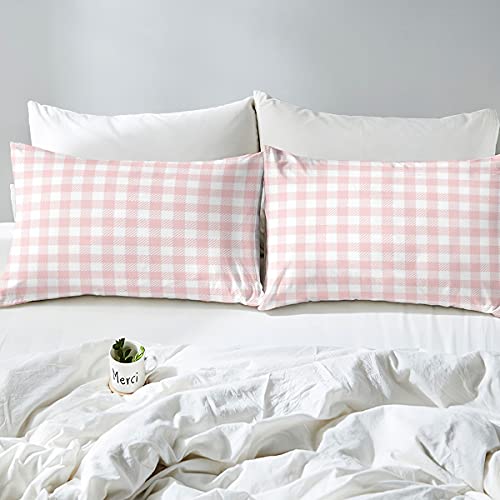 Housse de couette aquarelle rose clair au motif géométrique King - 3
