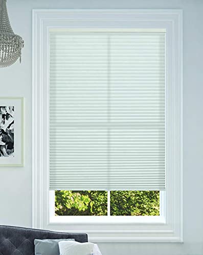 Blindsavenue Cellular Honeycomb Cordless Polyester Shade, 9/16" Single Cell, Light Filtering, White, Size: 18" W X 48" H #TOP1
