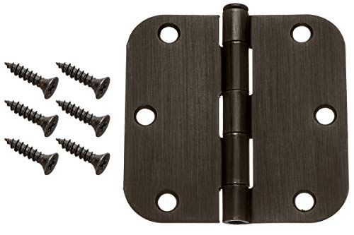 Dynasty Hardware 3-1/2" Door Hinges 5/8" Radius Corner, Oil Rubbed Bronze, 36 - Pack #TOP1