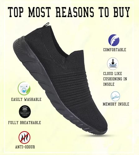Image of SKITTER Men's Lightweight Slip-On-Shoes Polyester Material Black Color Footwear (GN-110)