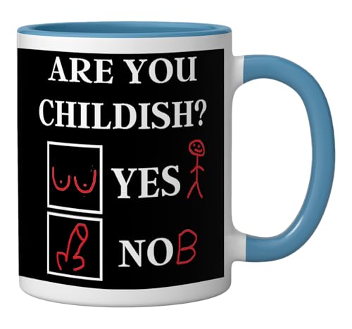 Taza de cerámica azul y blanca de 11 onzas miniatura 2