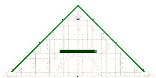 M + R 723320000 Geodreieck 32 cm glasklar hinterlegt, grün, 4004627233212