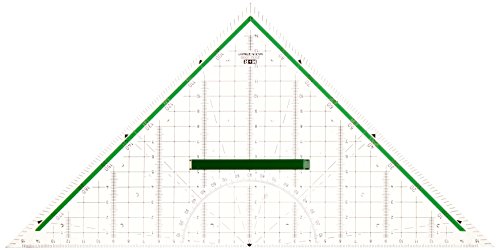 M + R 723320000 Geodreieck 32 cm glasklar hinterlegt, grün, 4004627233212