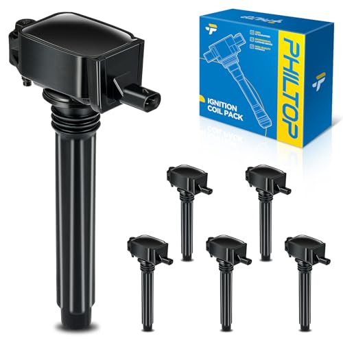 Image of PHILTOP Ignition Coil 6 Packs UF648 Fit for Jeep Grand Cherokee Wrangler JK, Dodge Grand Caravan Dart Charger Journey Durango, Chrysler Town & Country 300, Ram 1500 Classic ProMaster 2500 3.6L