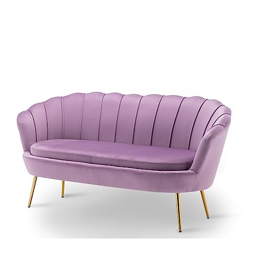 ソファー ソファー 2人掛け ローソファー 軽い高級ソファ北欧衣料品店ソファモダンなミニマリストソファリビングルームバルコニー寝室小さなアパートインターネット有名人のソファ (パープル,二人乗り)