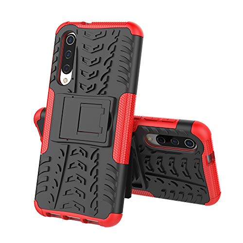 ISADENSER Xiaomi Mi 9 SE Case Xiaomi Mi 9 SE Cover Ultra Slim Shell Multifunction Bracket Kickstand Shockproof 2 in 1 360Â°Full Body Anti-Scratch Cover Compatible with Xiaomi Mi 9 SE, Hyun Red
