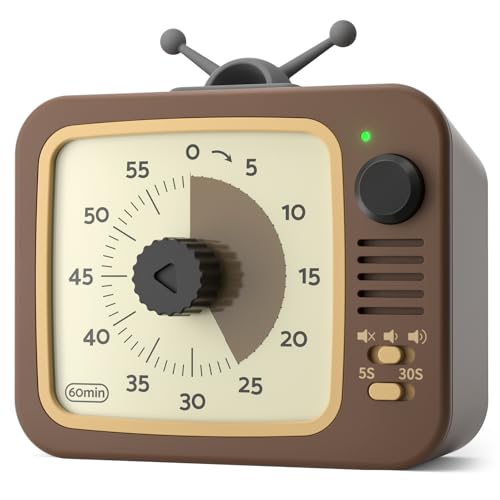 Image of LIORQUE Visual Timer for Kids with Pause, 60 Minute Countdown Timer, Brown