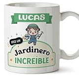 MUGFFINS Tazas Personalizadas para JARDINERO hombre - En Español - Eres increíble - Kawaii - 11 oz / 330 ml - Regalo Personalizable original y divertido