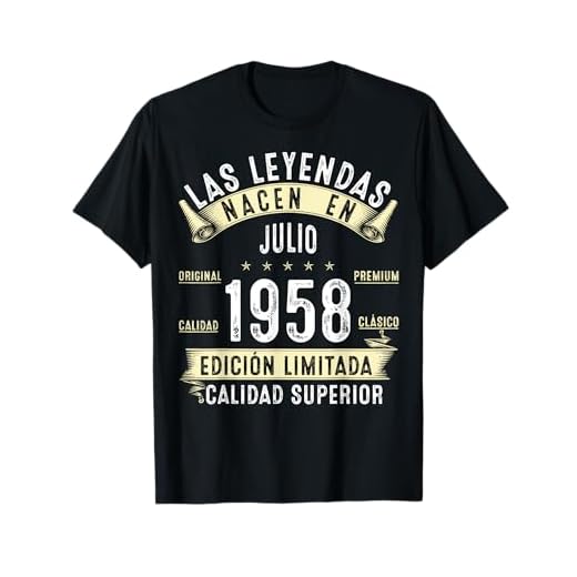 66 Años Cumpleaños Las Leyendas nacen en Julio de 1958 Camiseta