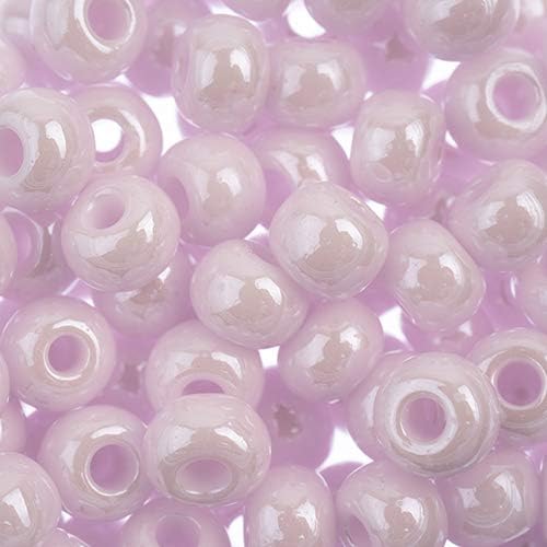 John Bead Czech Glass Seed Beads 2/0 Opaque Natural Pink Luster 22Grams Vial of DIY Jewelry Making Beads Preciosa (Jablonex) for DIY Arts Crafts Jewelry Bracelets Necklaces Earrings Phone Charm Making