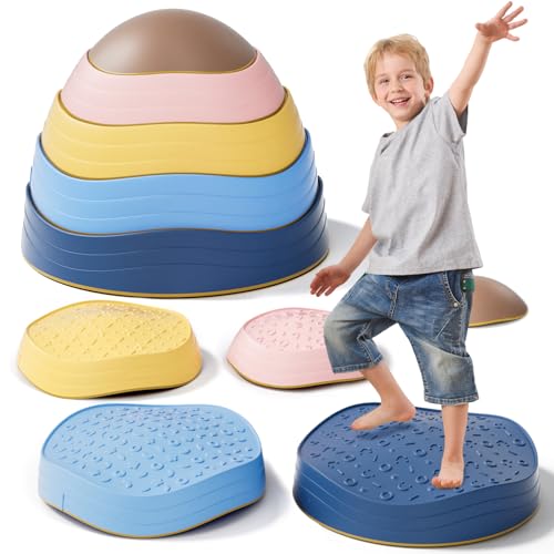 KidBloom Juguetes Sensoriales Autismo, Piedras Equilibrio Niños Antideslizantes, Regalos para Niños con Autismo, Con Bolsa Impermeable