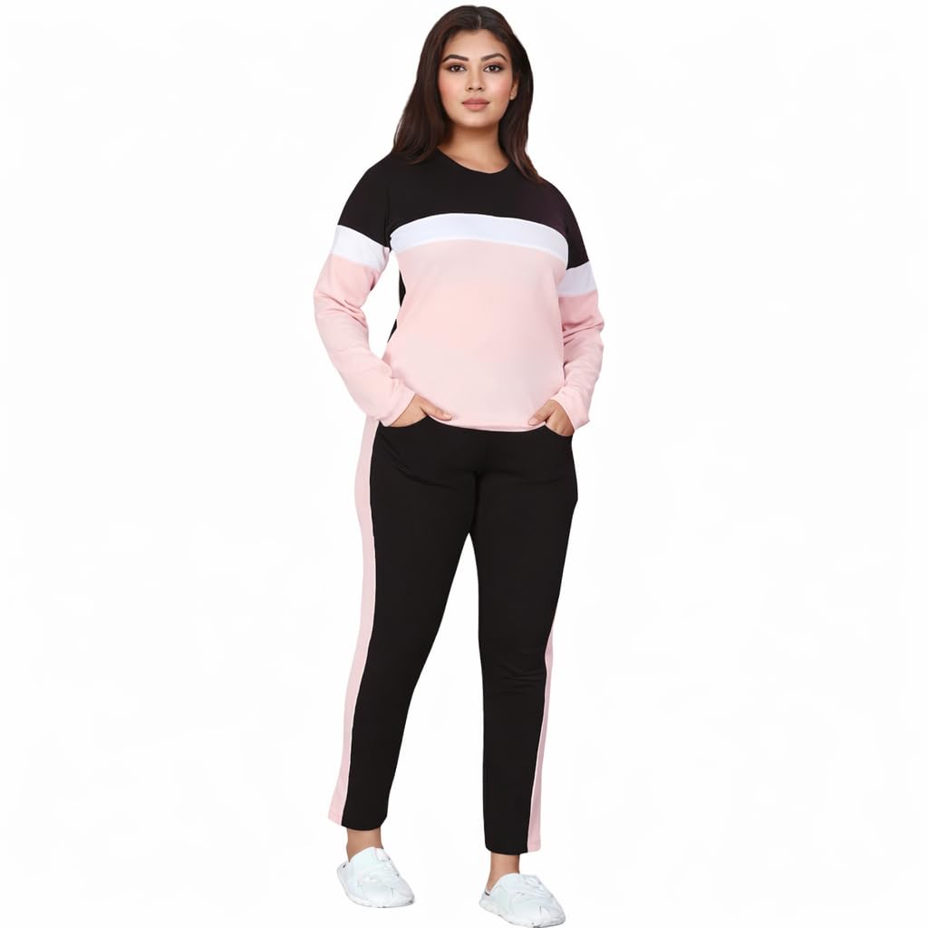 Cotton Blend Tracksuit for Women Full Sleeves Round Neck Comfortable and Breathable Gym Wear for Sports Workout and Daily Active Use-image-41