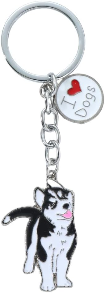 Cute Dog Keychain for Pet Lovers,Animal Themed Padent for Women & Men Bag Purse Backpack Decoration Accessories_Husky