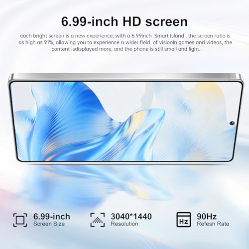 Image of S25 Ultra 5G Unlocked Smartphone,12GB+512GB Fully Cell Phone for Android 14, 6.99 inch Unlocked Cell Phone, 7000mAh, 68MP+108MP Dual Camera /Dual SIM /Fingerprint Lock /Face (White)