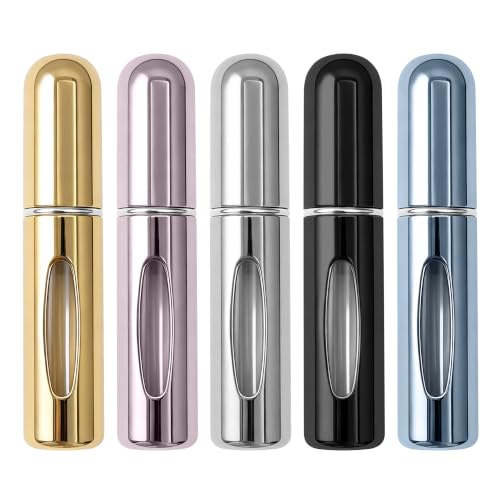 luxwo 5 PCS 5ML Atomizador Perfume Recargable, Botella Rociadora Portátil