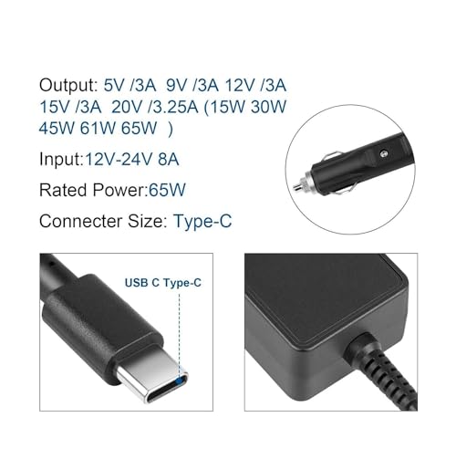 Cargador de auto para Dell Latitude 12 Rugged Extreme 65W miniatura 3