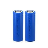 GHERTFPY 3.7V 1200mAh 16500 Rechargeable Battery 2Pcs Flat Top Battery Large Capacity Battery for Headlamp,LED Flashlight,Mini Fans etc.
