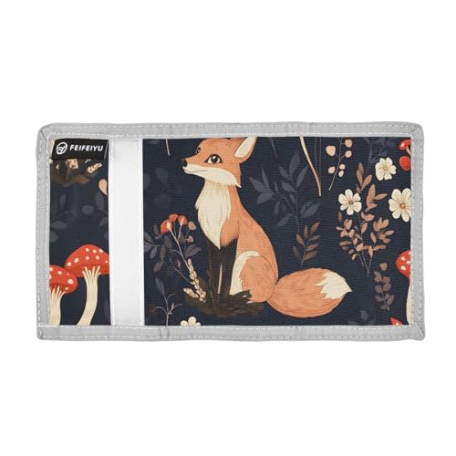 Forest Fantasy Durable Nylon Fabric Wallet for Boys and Girls - Multi-Functional with 2 Clear Pockets, Zipper Coin Compartment, 3 Card Slots & Keyring2