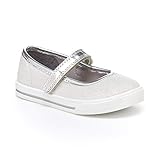 Simple Joys by Carter's Girls' Mia Casual Mary Jane Shoe, Silver, 12 Little Kid (4-8 Years)