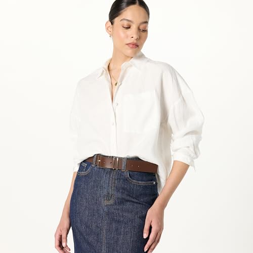 The Drop Women's Avila Classic Linen Button Down3