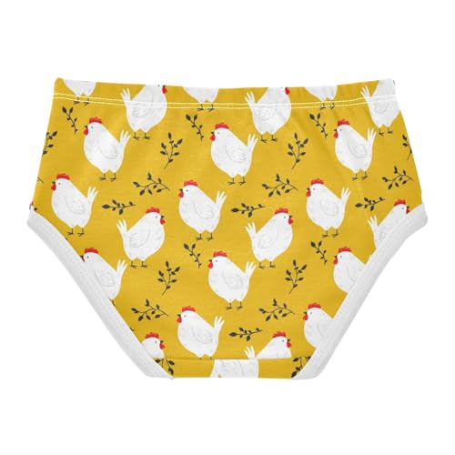 Joisal White Cartoon Chickens Yellow Girls Underwear Toddler 2t Cotton Cute Panties Girl Fancy Underpants Briefs2