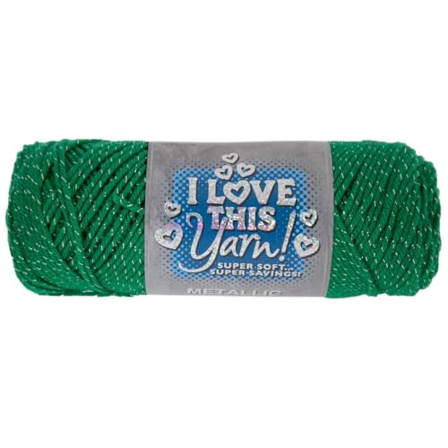 Image of Hobby Lobby Metallic I Love This Yarn, 744 Jelly Bean, Set of 2 | 4 Medium Weight, Acrylic & Metallic Polyester, 252 Yards Per Skein