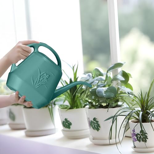 Image of Plastic Watering Can - 1 /2 Gallon - Green | With Long Spout for Watering-Home Indoor and Outdoor Garden