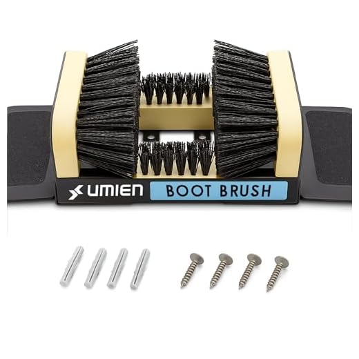 UMIEN Boot Scraper Brush Outdoor - Deluxe Folding Boot Cleaner Scrubber with Folding Side Flaps Indoor and Outdoor use - Includes Extra Shoe Brush - Easy to Use for Children & Adults