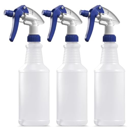 BAR5F Empty Plastic Spray Bottle 16 oz, Professional, Chemical Resistant, Blue/White M-Series Fully Adjustable Heavy Duty Sprayer from Fine to Stream (Pack of 1)