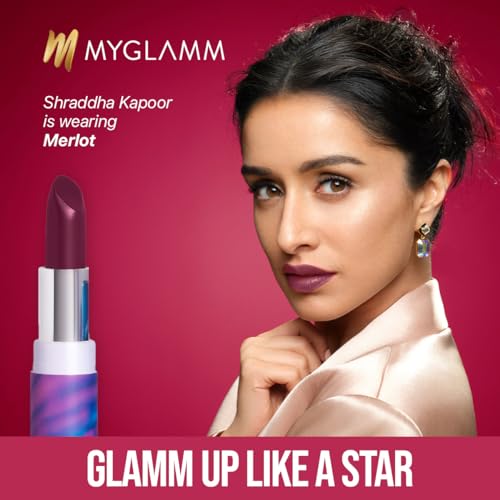 Image of MyGlamm POSE HD Lipstick-Merlot (Red)-4 gm | Matte Lipstick | Enriched with Moringa oil & Vitamin E | Long-lasting & Moisturising