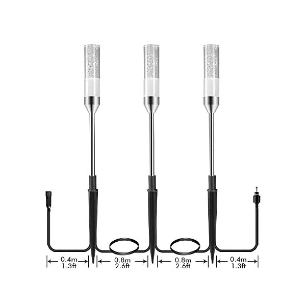 Verlängerungsleuchte B-right 3er Set Gartenleuchte mit Erdspieß, warmweiß,Gartenbeleuchtung, Landschaftslicht… – Bild 5