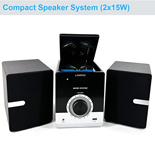LP-886 Chaîne Hi-FI CD Système, Micro Hi-FI Audio Domestique 30W, Bluetooth Lecteur CD Radio FM avec Entrée USB, Entrée… - Les Beatles, Paul McCartney, John Lennon, RIngo Starr, George Harrison LP-886 Chaîne Hi-FI CD Système, Micro Hi-FI Audio Domestique 30W, Bluetooth Lecteur CD Radio FM avec Entrée USB, Entrée… – Image 4