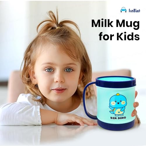 Image of FunBlast Milk Mug for Kids - Unbreakable Mug for Kids, Milk Mugs for Kids Unbreakable - Milk Drinking Cup for Kids (Pack of 1) (Dino)