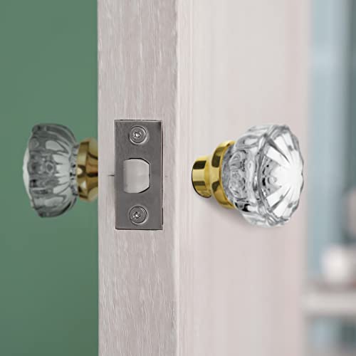 Amylove 2 Set Glass Door Knobs Mortise Style Fluted Crystal Door Knobs Antique Door Knobs With Spindle Antique Doorknobs For Interior Doors thumb #5