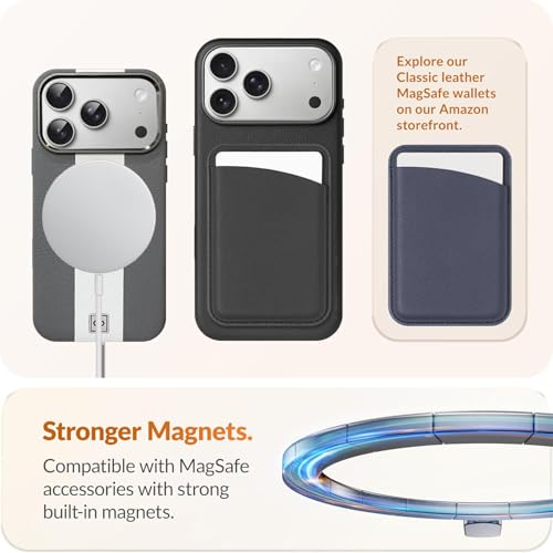 Image of DIZORO Leather Case for iPhone 17 Pro, Men Women Luxury Elegant Slim Business PU Cover Soft Non-Slip Grip Shockproof Anti-Scratch Protective Back Cover Grey White