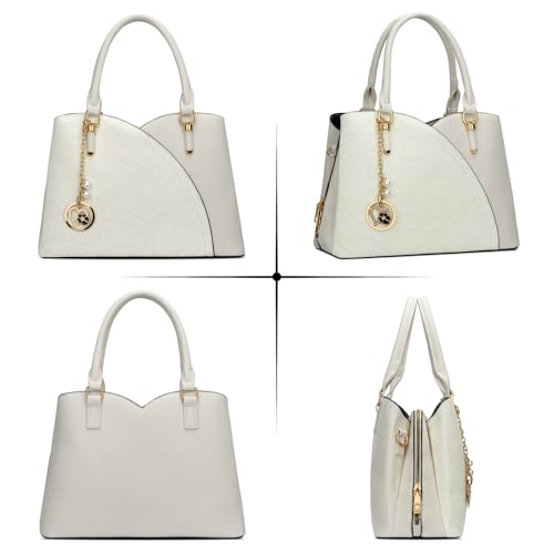 Image of KKXIU Triple Compartments Purses and Handbags for Women Fashion Ladies Satchel Shoulder Top Handle Bag