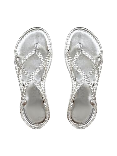 Image of Verdusa Women's Flat Sandals Strappy Dressy Ankle Strap Casual Summer Thong Sandals for Beach