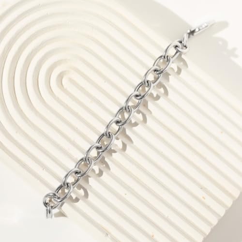 925 Sterling Silver Traditional Chain Charm Bracelet for Toddlers & Little Girls and Boys 5" & 6"- Plain Polished Traditional Chain Link Bracelet for Children - Chain Bracelet for Small Charms3