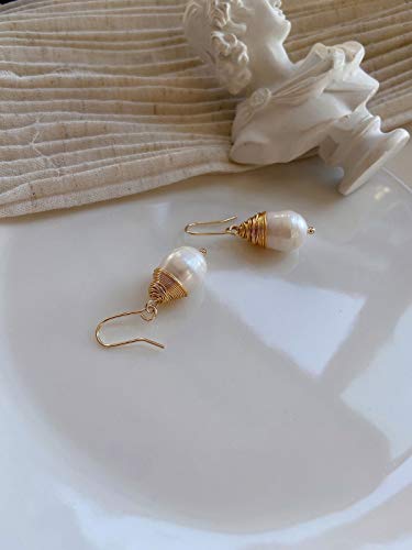 Pearl Dangle Earring 10mm Pearl Drop Delicate Hypoallergenic Hand-wound Pearl Dangle Earring Jewelry for Women Girl3