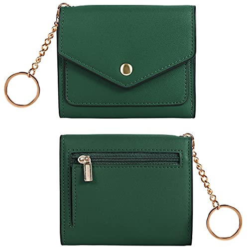 Gostwo women's Small Wallet RFID Blocking Wallet Change Pouch Credit Card Holder Mini Bifold Purse(Green)