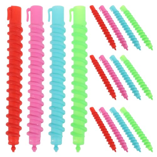 Angoily 60 Bâtonnets de Permanente Creux en Plastique, Grands Bigoudis Spiralés pour Cheveux Longs, 60 Pièces Colorées Aléatoires, Rouleaux de Permanente pour Coiffure à Couleur Aléatoire