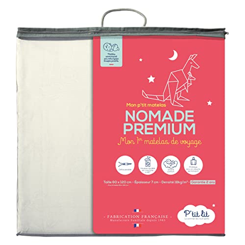 P'tit Lit - Matelas de Voyage Bébé Premium - Pliant - 60x120 cm - Epaisseur 7 cm :...
