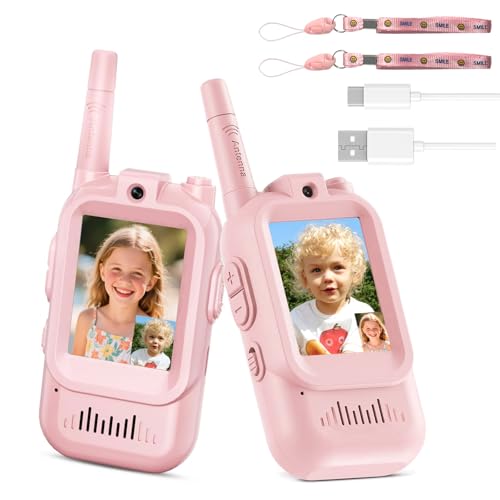 Walkie Talkies Niños con Video, Juguete Walkie Talkie Infantil de Comunicación Visual Audio Bidireccional, Intercomunicador Padre Hijo walky Talky, Regalo para Niños Niñas 3 4 5 6 7 8 9 10 11 12 Años