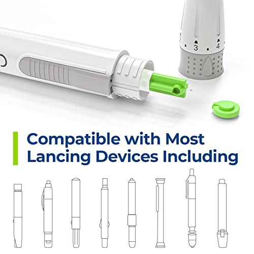 image for AUVON Lancets for Diabetes Blood Glucose Testing, Multicolored 30G 300