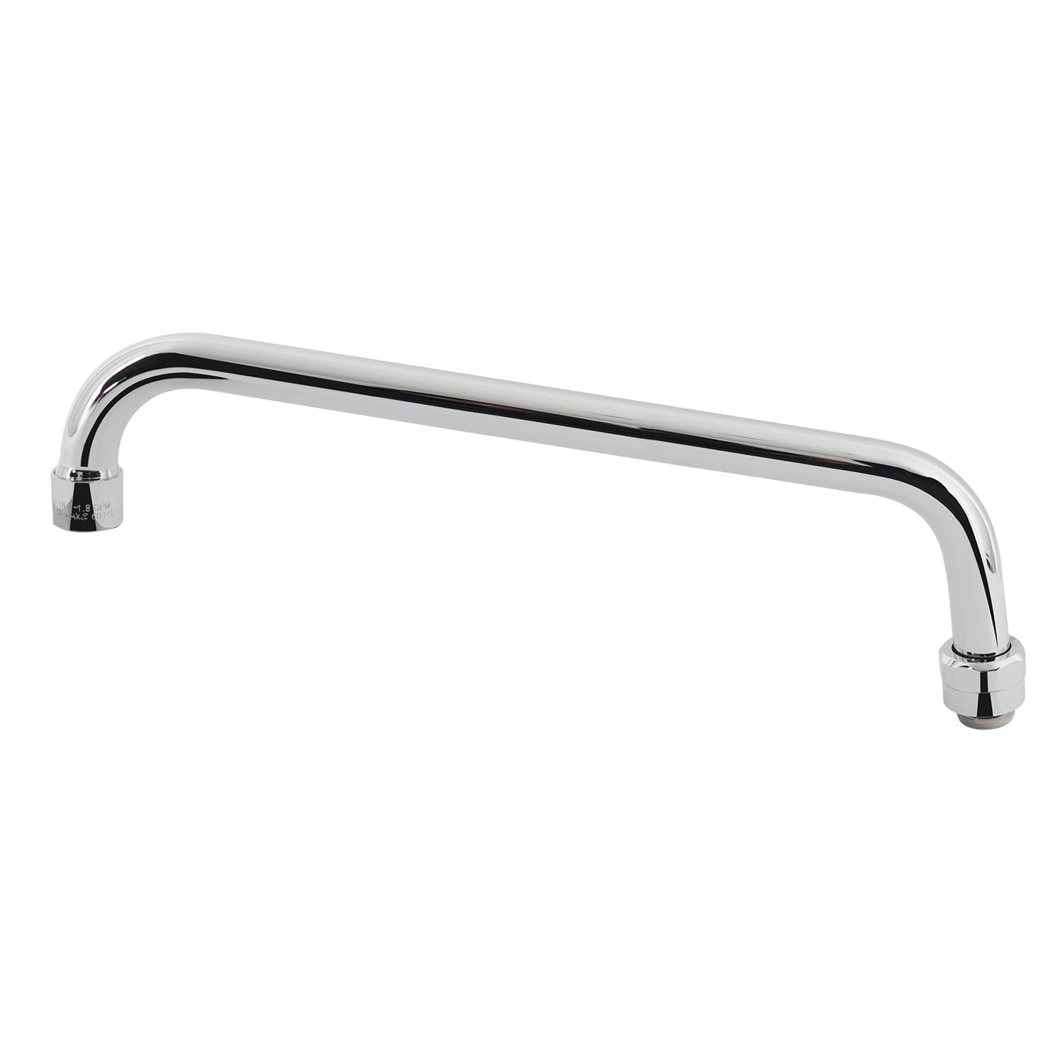 Phivan 12" Swivel Swing Nozzle Spout Replacement Kit for Kitchen Sink Commercial Wall Mount Faucet 360 Swivel Spout Chrome Finish with M25x1.25mm Connection Size and 1.8GPM