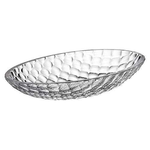 Crystal Bohemia Glasschale - 320 × 190 × 56 mm, spülmaschinenfest, kratzfest & hitzebeständig - Servierschale aus Kristallglas für Obst, Salat, Snacks & Desserts - Ideal für Küche, Buffet & Deko
