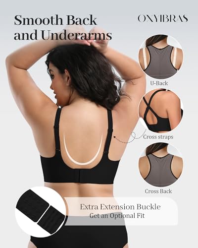 Image of Jelly Bras for Women No Underwire Mesh Wireless Crossover Bra Seamless Full Coverage Lift T Shirt Sleep Bralettes